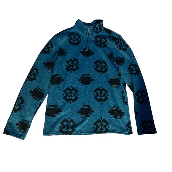 urban pipeline Sweaters Vintage Blue Aztec Quarter Zip Mens Xxl